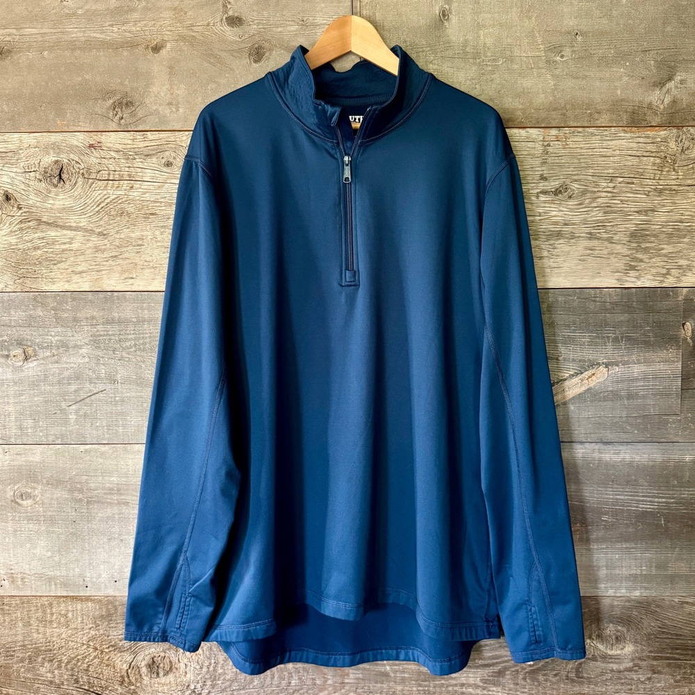 Duluth Trading Mens 1/4 Zip‎ Pullover 2XL Blue Long Sleeve Outdoor Active Golf